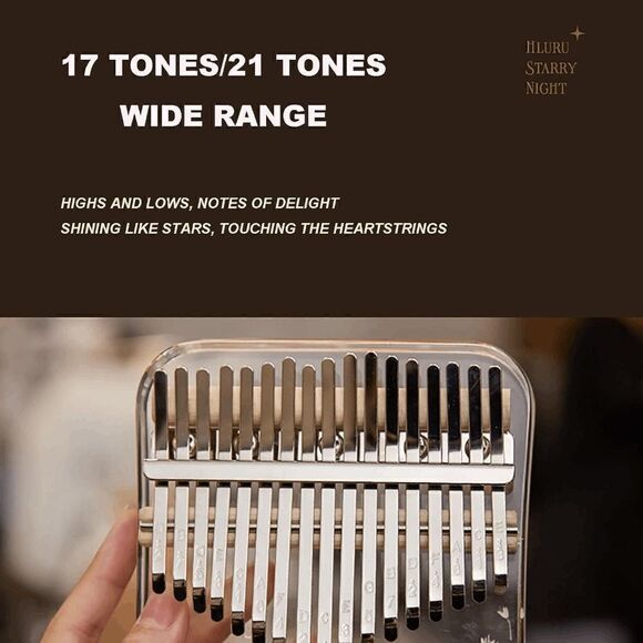 Kalimba 17 Note Keys Thumb Piano Clear Star Moon Transparent Finger Piano - Picture 5 of 6
